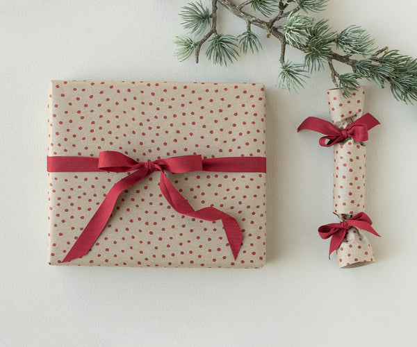 PRE-ORDER Maileg, Gift Wrap, Red Polka - 10 m **DUE SEPT**