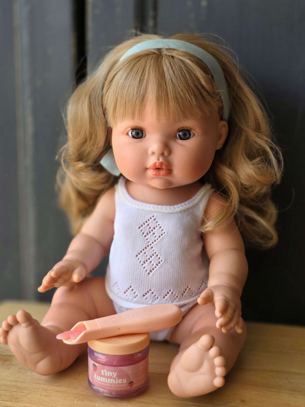 Tiny Harlow, Tiny Tummies Strawberry Custard Food Jar and Spoon Set