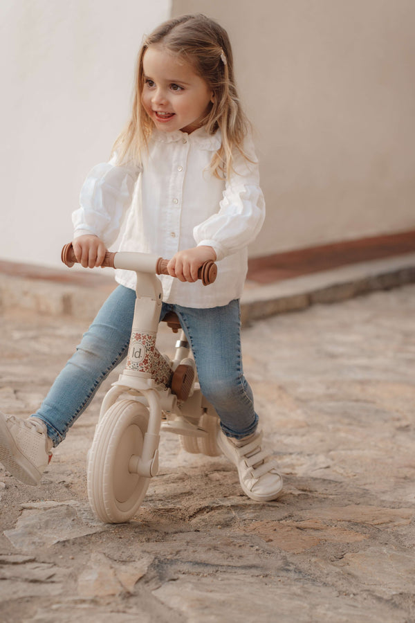 Little Dutch, 4 in 1 Tricycle with Push Bar Sunny Flower
