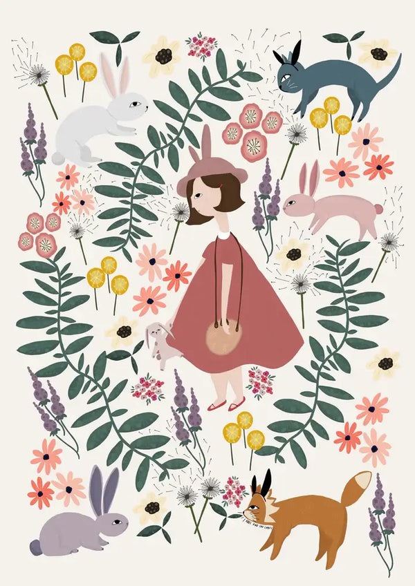Abel and the Label, Rabbit Woodland - Print Unframed