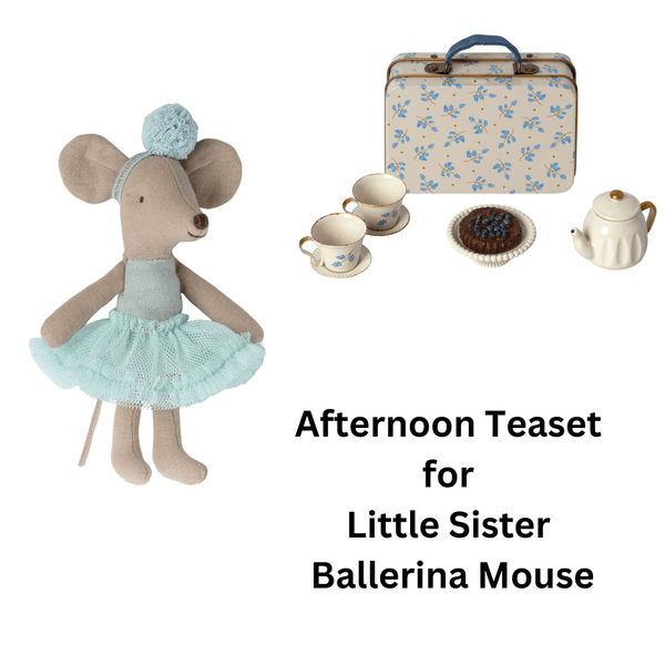 Maileg, Afternoon Tea Set with Ballerina Mouse Bundle