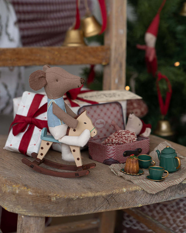 Maileg, Rocking Horse, Mouse - Spotted