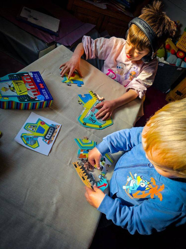 Floss and Rock, Construction Shaped Jigsaw - (12 Piece)