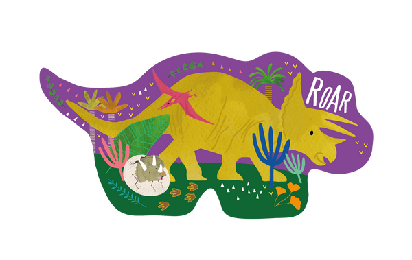 Floss and Rock,  Dinosaur Shaped Jigsaw (12 Piece)
