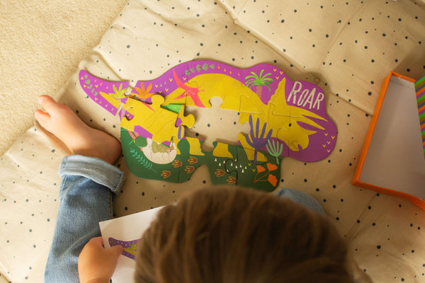 Floss and Rock,  Dinosaur Shaped Jigsaw (12 Piece)
