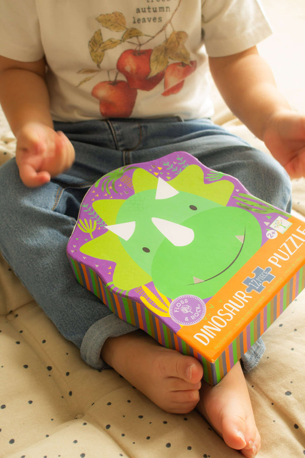 Floss and Rock,  Dinosaur Shaped Jigsaw (12 Piece)