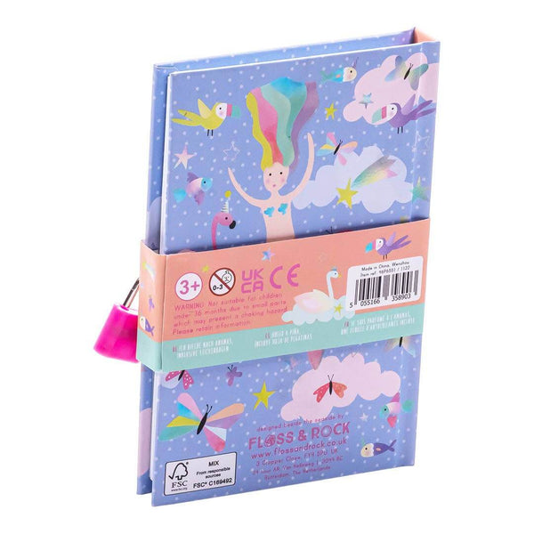 Floss and Rock Fantasy My Scented Secret Diary with scratch and sniff cover, mermaids, unicorns, and colorful design.