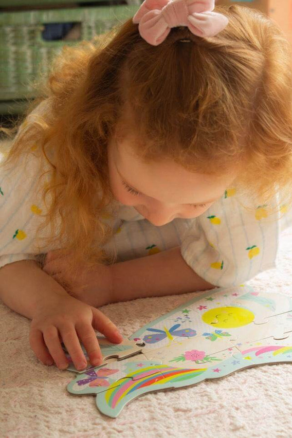 Floss and Rock, Rainbow Unicorn Shaped Jigsaw - (12 Piece)