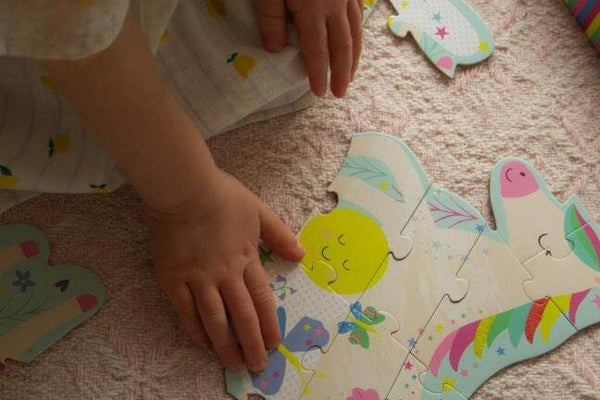 Floss and Rock, Rainbow Unicorn Shaped Jigsaw - (12 Piece)