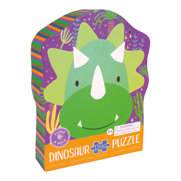 Floss and Rock, Dinosaur Shaped Jigsaw (12 Piece)