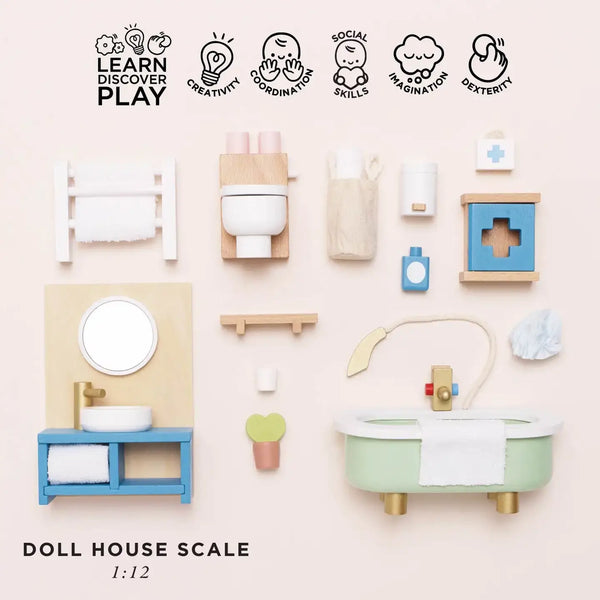 Le Van, Wooden Dolls House Bathroom Furniture