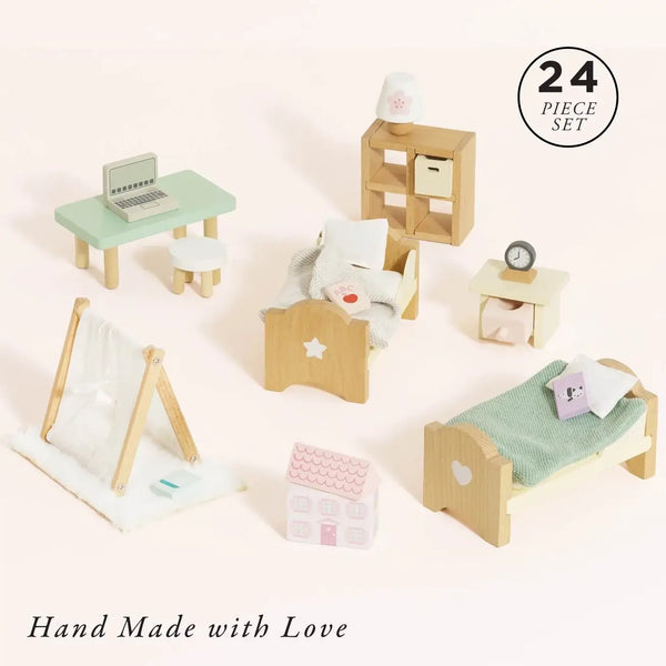 Le Van, Wooden Dolls House Child's Bedroom Furniture