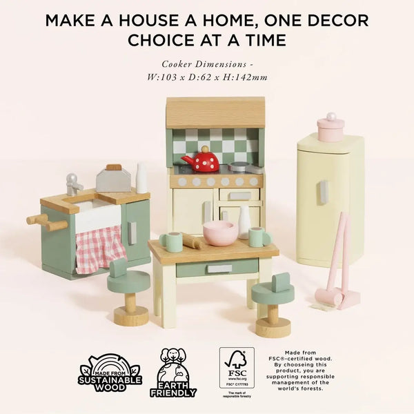 Le Van, Wooden Dolls House Kitchen Furniture