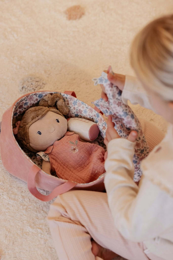 Little Dutch, Baby Doll in Basket Rosa