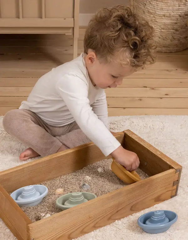 Little Dutch, Stackable Bath Boats - Blue