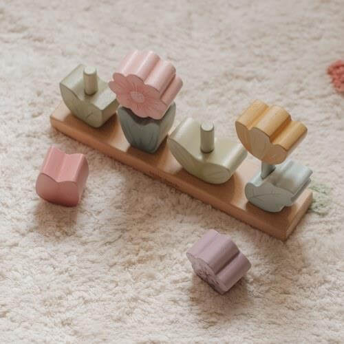 Little Dutch, Stacking Puzzle Flowers - Fairy Garden
