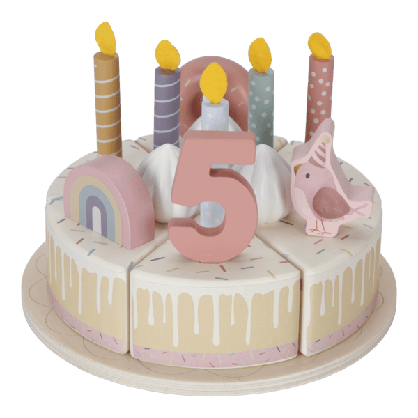 Little Dutch, Wooden Birthday Cake - Pink