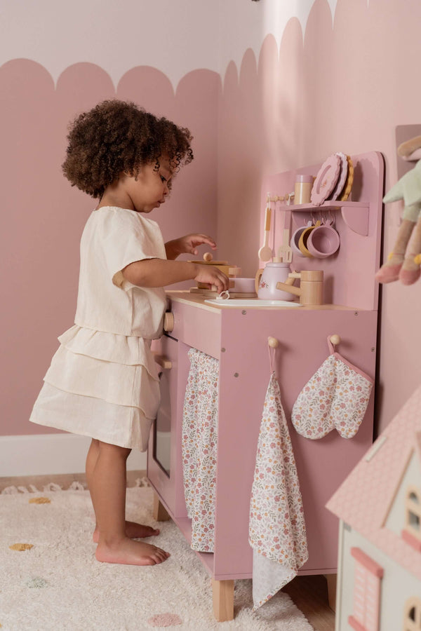 Little Dutch, Wooden Play Kitchen Pink FSC (Limited Edition)