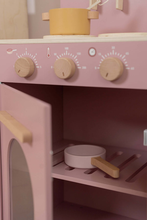 Little Dutch, Wooden Play Kitchen Pink FSC (Limited Edition)