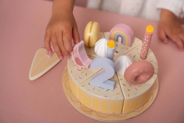 Little Dutch, Wooden Birthday Cake - Pink