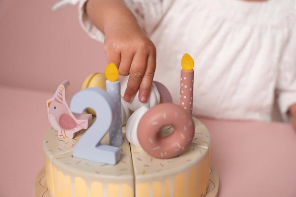 Little Dutch, Wooden Birthday Cake - Pink