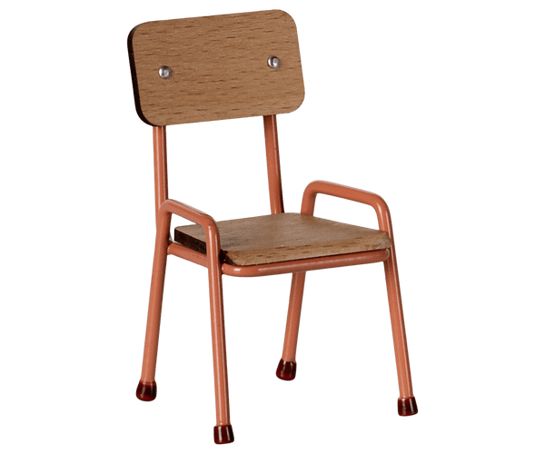 Maileg, Wooden Chair, Mouse - Coral