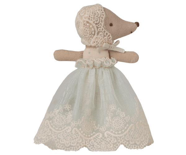 Maileg, Baby Mouse in Gown - Mint