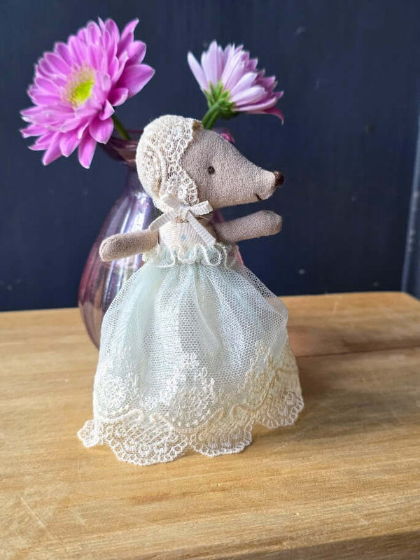 Maileg, Baby Mouse in Gown - Mint