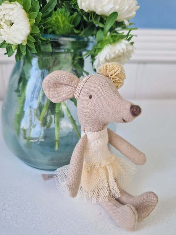 Maileg, Ballerina Mouse, Little Sister, Off White