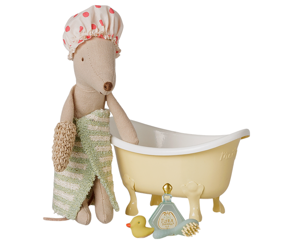 PRE-ORDER Maileg, Bathtub set, Mouse - Yellow **DUE OCT**