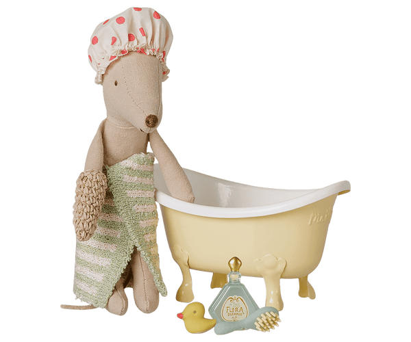 PRE-ORDER Maileg, Bathtub set, Mouse - Yellow **DUE OCT**