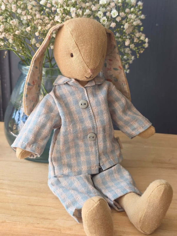 Maileg, Blue Checked Pyjamas (Size 2)