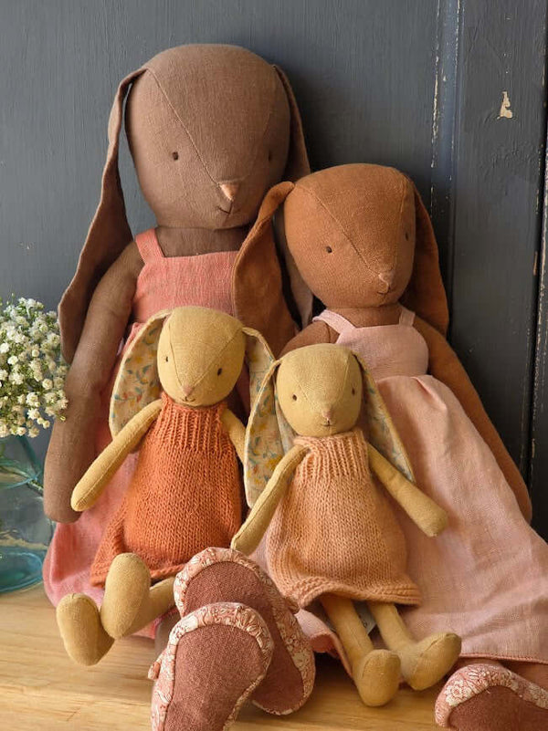 Maileg, Bunny, Size 1 - Cream Yellow - Knitted Dress