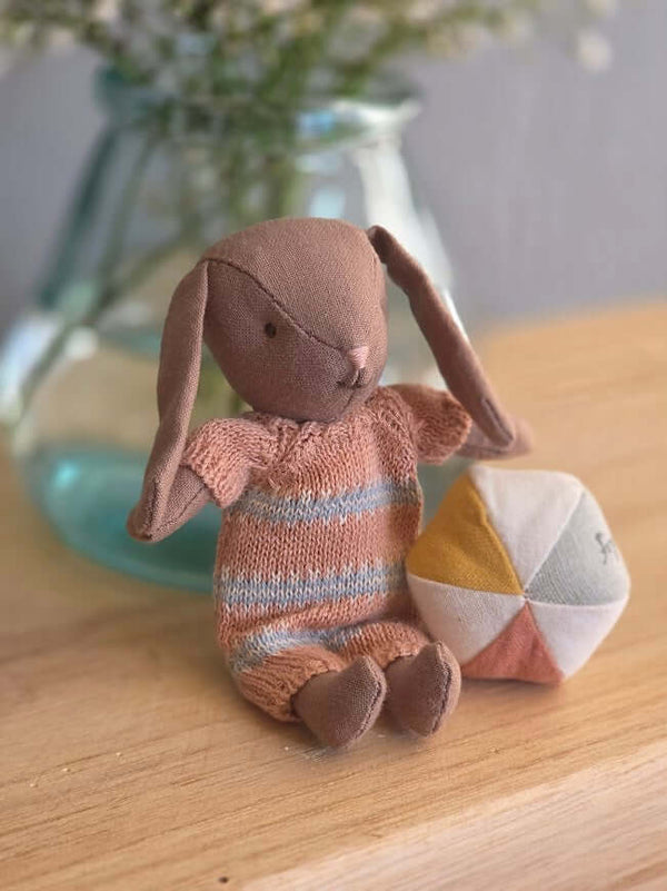 Maileg, Bunny Set, Micro - Brown - Dusty Rose