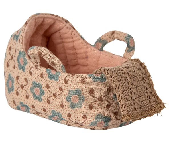 Maileg, Carry Cot, Baby Mouse - Rose
