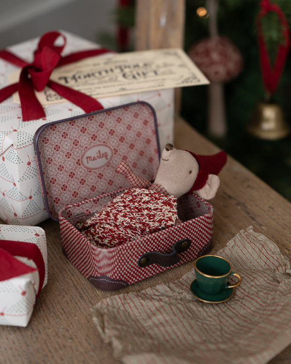 Maileg, Christmas Mouse, Baby in Suitcase