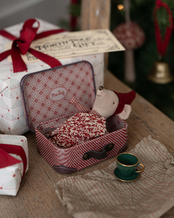 Maileg, Christmas Mouse, Baby in Suitcase
