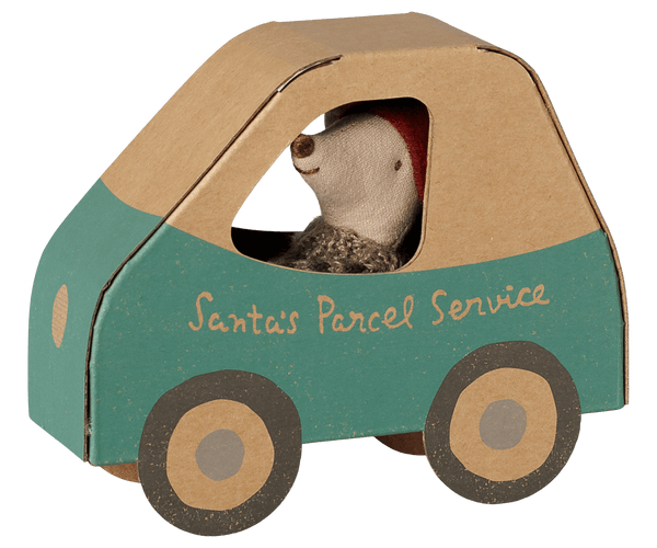 PRE-ORDER Maileg, Christmas Mouse, Little Brother in Car Box **DUE NOV**