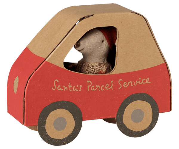 PRE-ORDER Maileg, Christmas Mouse, Little Sister in Car Box **DUE NOV**