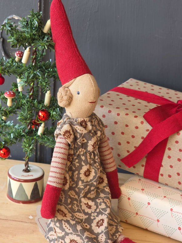 Maileg, Climbing Pixy, Girl - Winter Mint Dress (Size 1)