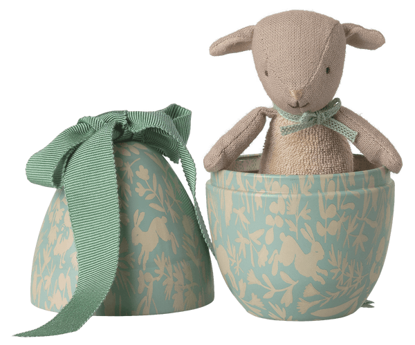 Maileg, Easter Egg with Micro Lamb, Small - Dusty mint