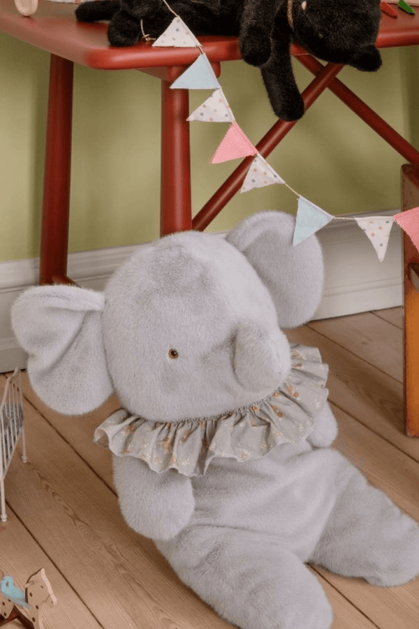 Maileg, Elephant Plush, Big - Blue/grey