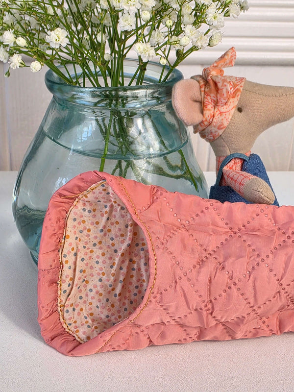 Maileg, Heidi Big Sister Hiking Mouse w Pink Sleeping Bag