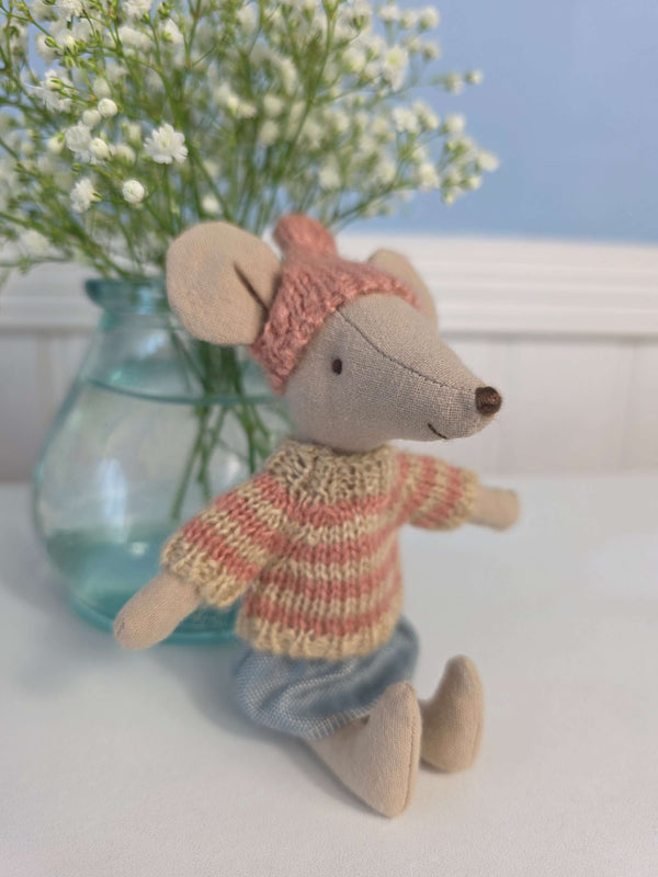 Maileg, Knitted Sweater and Hat, Big Sister Mouse