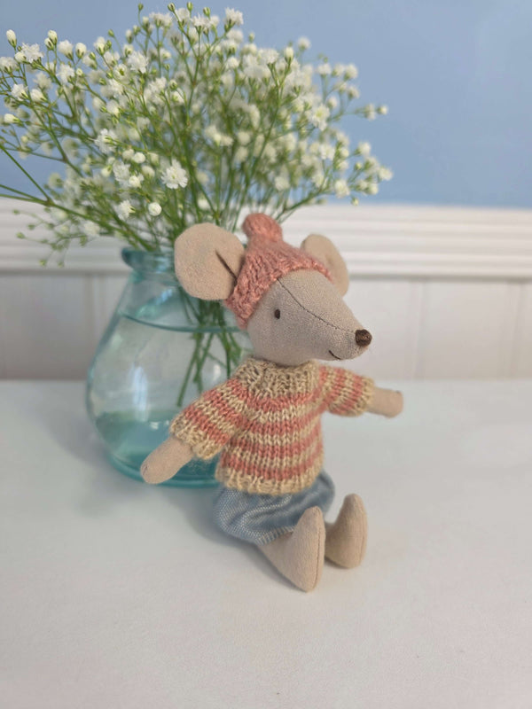 Maileg, Knitted Sweater and Hat, Big Sister Mouse