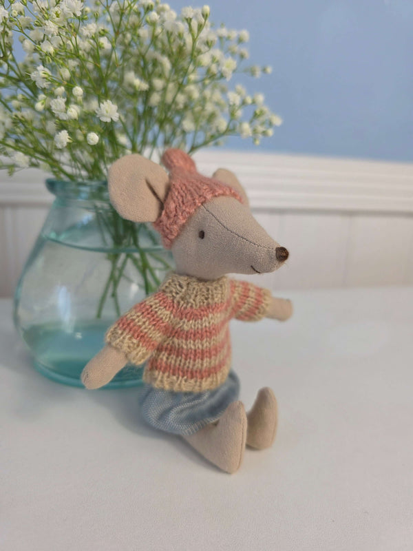 Maileg, Knitted Sweater and Hat, Big Sister Mouse