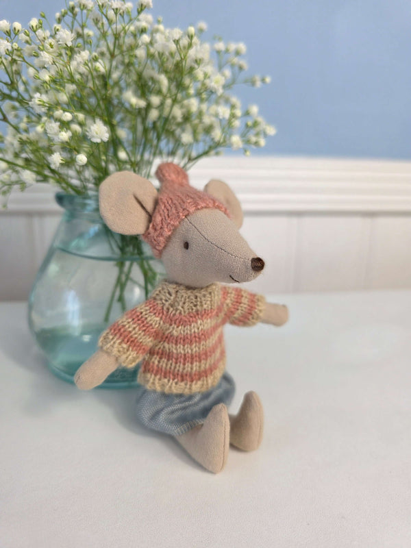 Maileg, Knitted Sweater and Hat, Big Sister Mouse