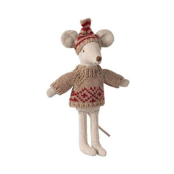 Maileg, Knitted Sweater and Hat, Mum Mouse