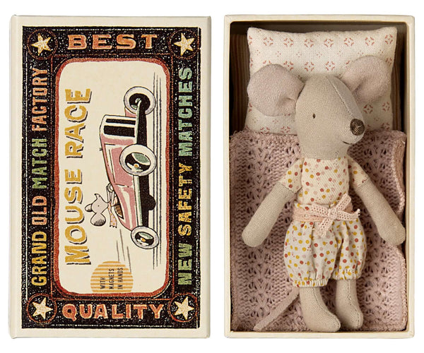 Maileg, Little Sister Mouse in Matchbox