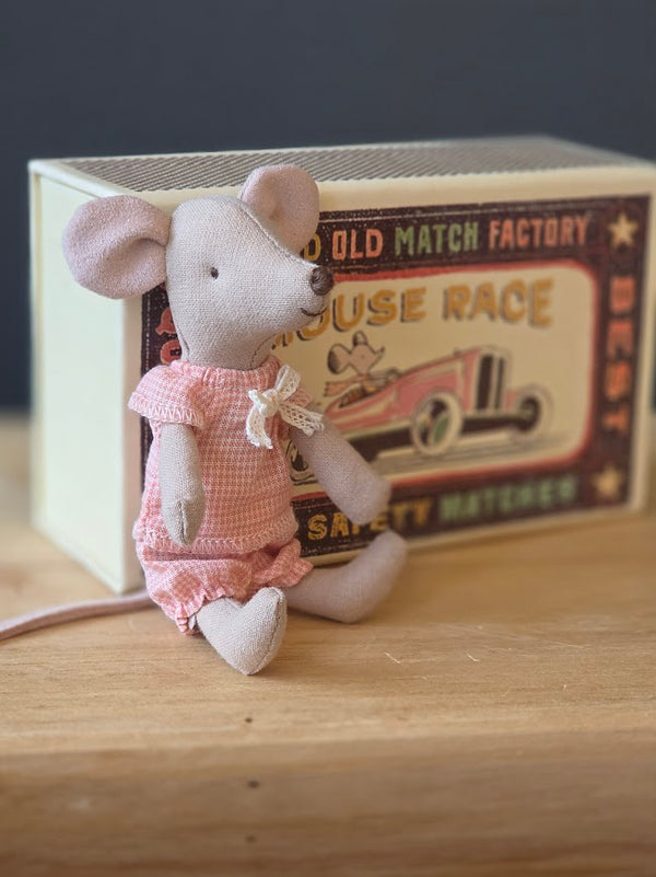 Maileg, Little Sister Mouse in Matchbox